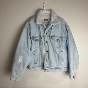 Vintage Levis Denim Sherpa Lined Jacket San Fran Size XL